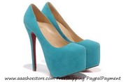 wholesale Christian Louboutin Daffodile 160 Suede Platform Pumps Blue 