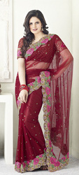 Designer saree of zahara khan's catalog 