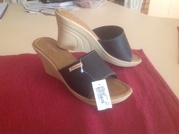 Ladies size 6.5 black wedge sandals
