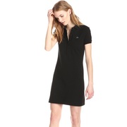 Lacoste Women’s Stretch Cotton Short Sleeve Mini Piqué Polo Dress,  Bla