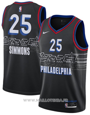 Philadelphia 76ers Jersey Ben Simmons NO 25 Ciudad 2020-21 Negro
