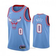 Chicago Bulls Coby White NO 0 Blue City Jersey