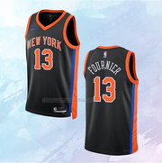 NO 13 Evan Fournier Jersey New York Knicks City Black 2022-23