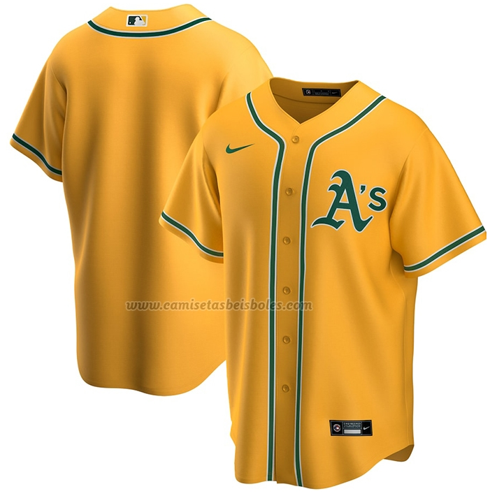 Men's Oakland Athletics Alternate Gold Replica Baseball Jersey