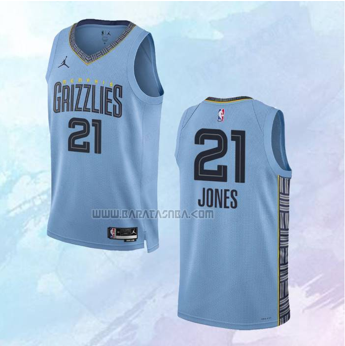 NO 21 Tyus Jones Jersey Memphis Grizzlies Statement Blue 2022-23