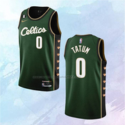NO 0 Jayson Tatum Boston Celtics Jersey City Green 2022-23