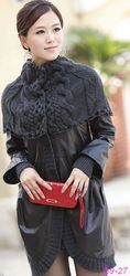 Wholesale brand fur leather coat